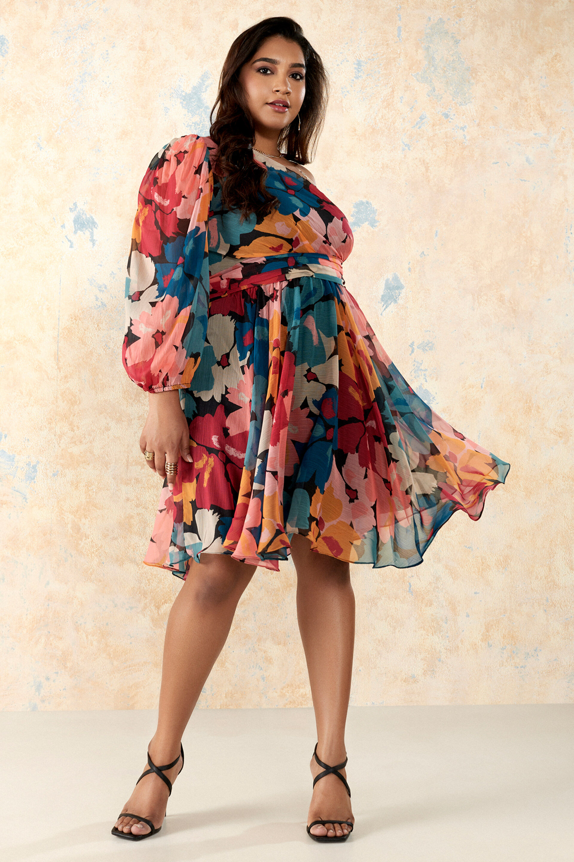 Flora And Fauna Flared Dress, Multi Color, image 2